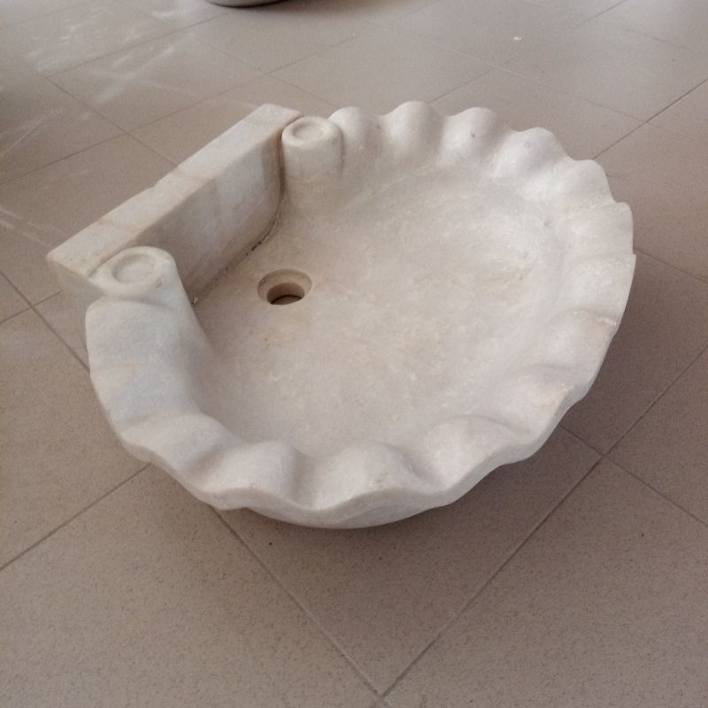 LAVANDINO LAVELLO IN MARMO VASCHETTA CONCHIGLIA CM. 58x50
